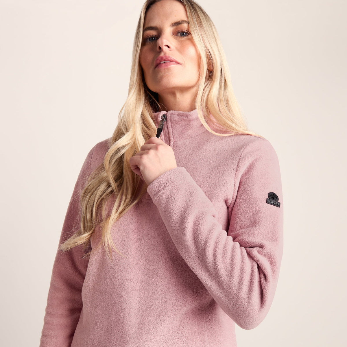 Revive Womens Quarter Zip Fleece - Faded Pink