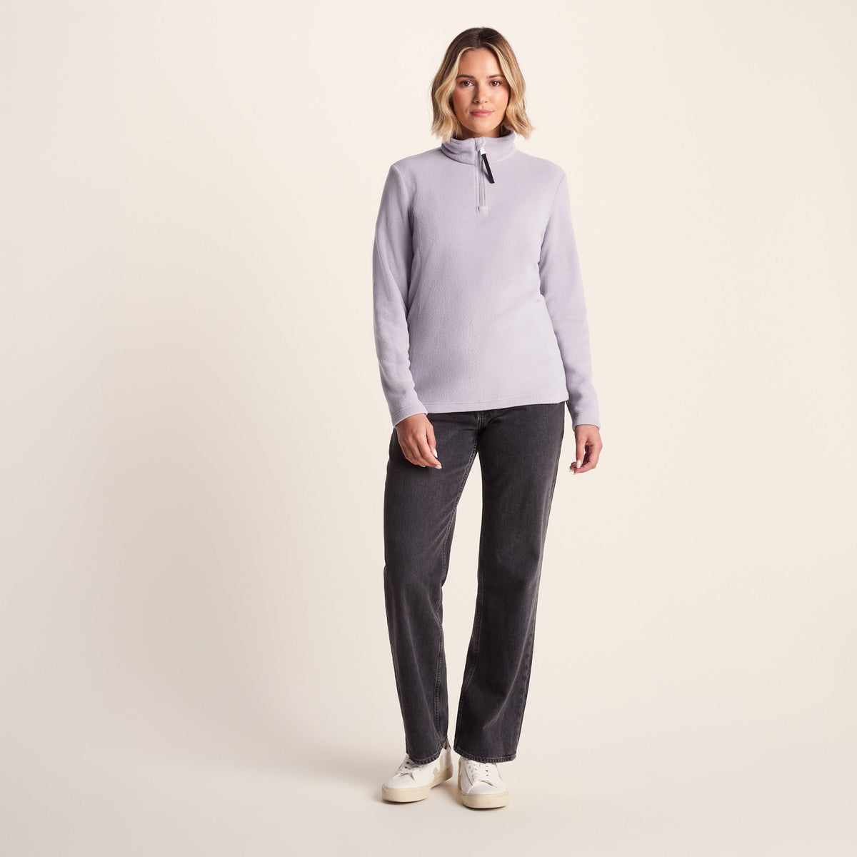 Revive Womens Quarter Zip Fleece - Lavender Grey