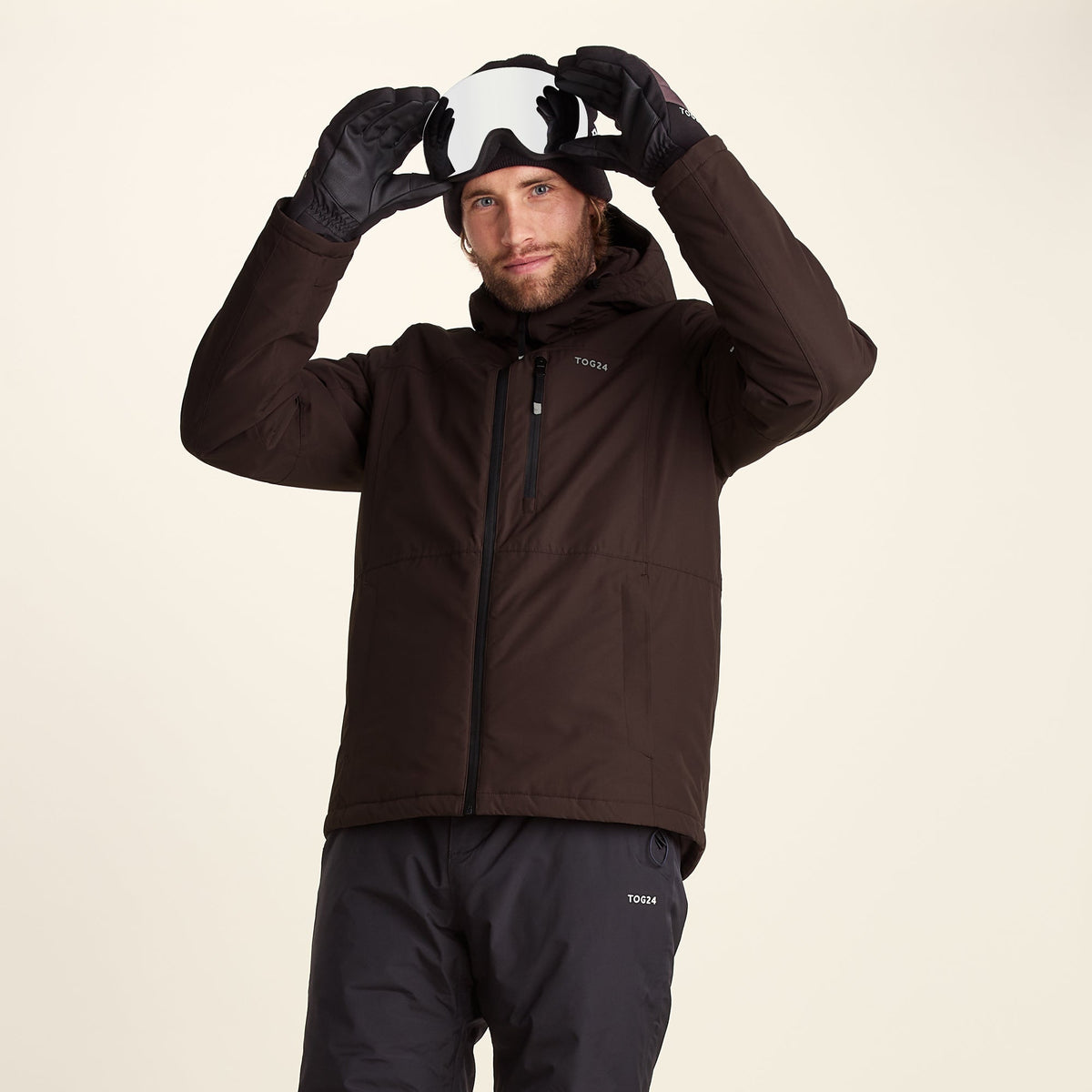 Samoens Mens Waterproof Ski Jacket - Chocolate Brown