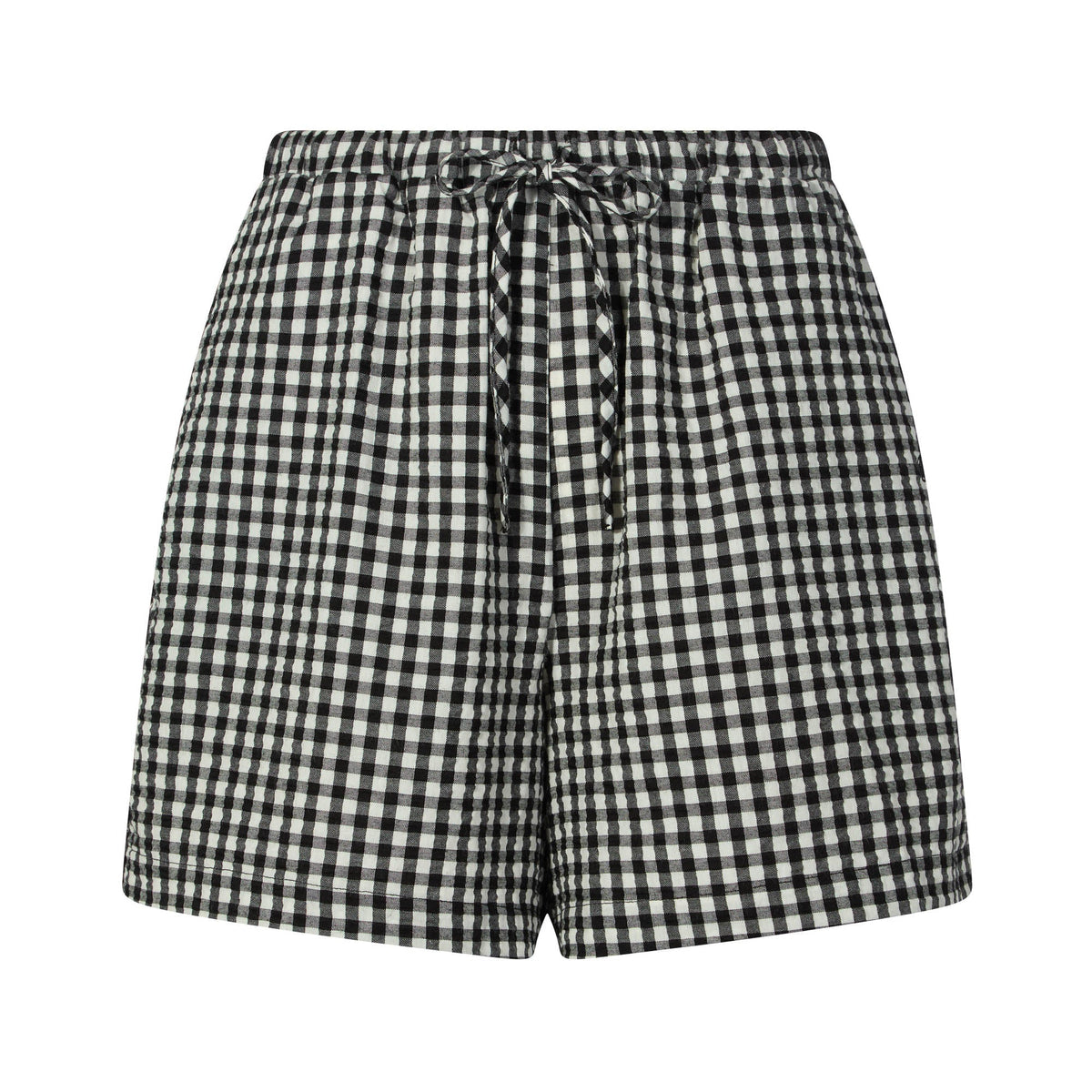 Sienna Womens Gingham Check Shorts - Black Check