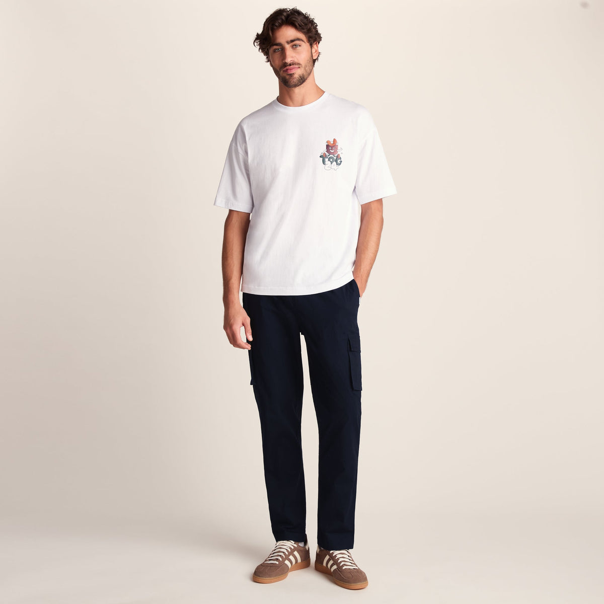 Silas Mens Cargo Trousers - Dark Indigo