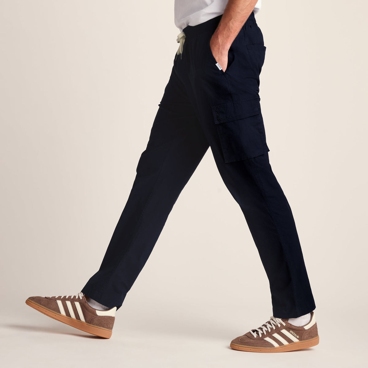 Silas Mens Cargo Trousers - Dark Indigo