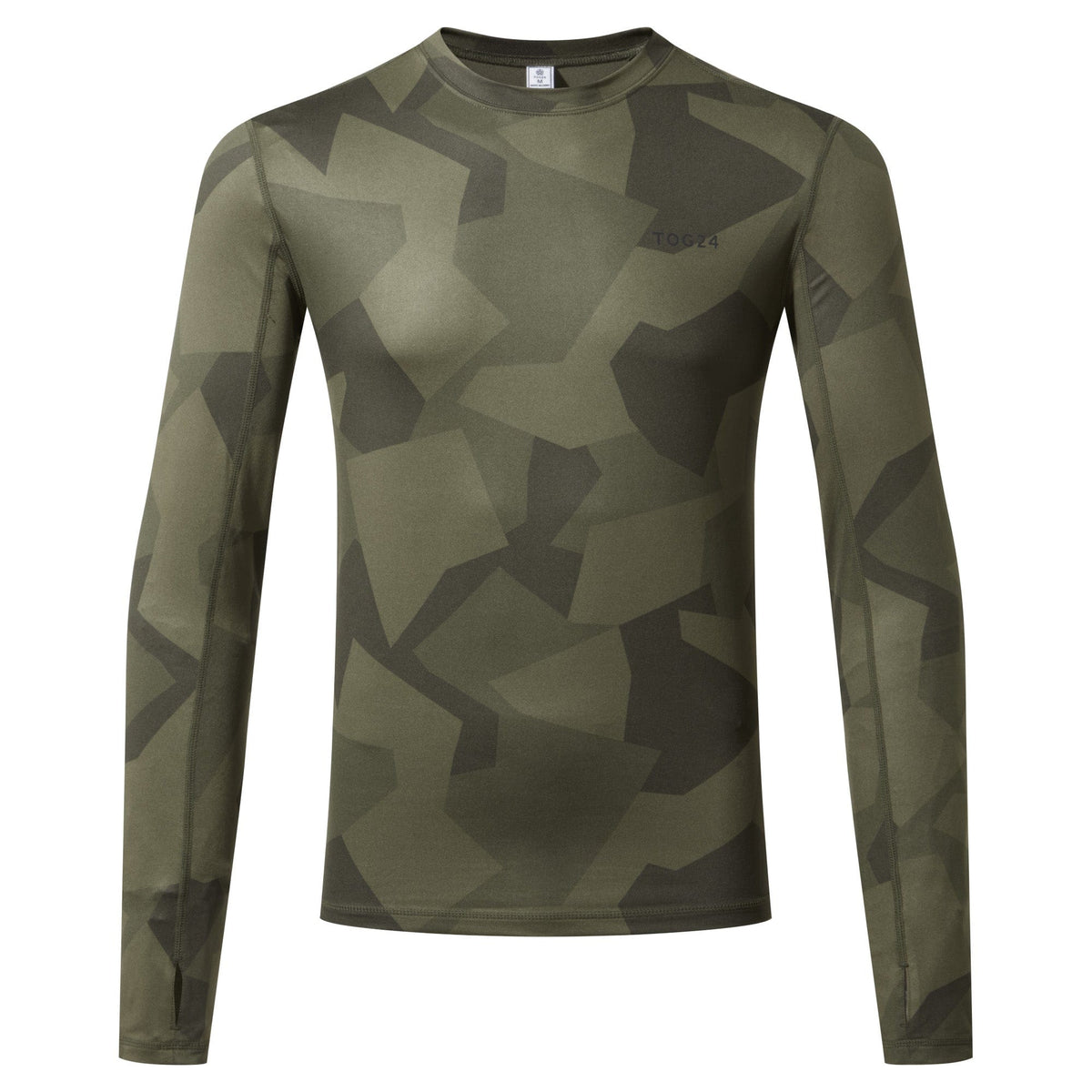 Snowdon Mens Thermal Crew Neck Base Layer - Khaki Camo Print