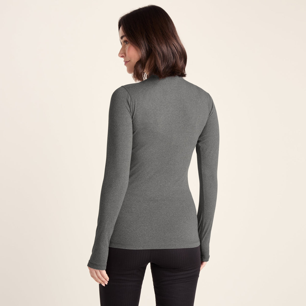 Snowdon Womens Thermal Base Layer Quarter Zip - Grey Marl