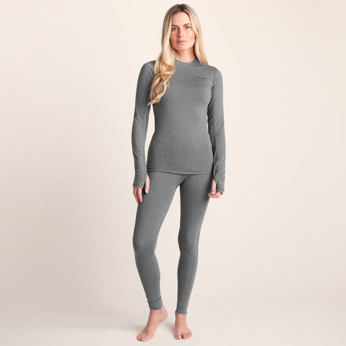 Snowdon Womens Thermal Crew Neck Base Layer - Grey Marl