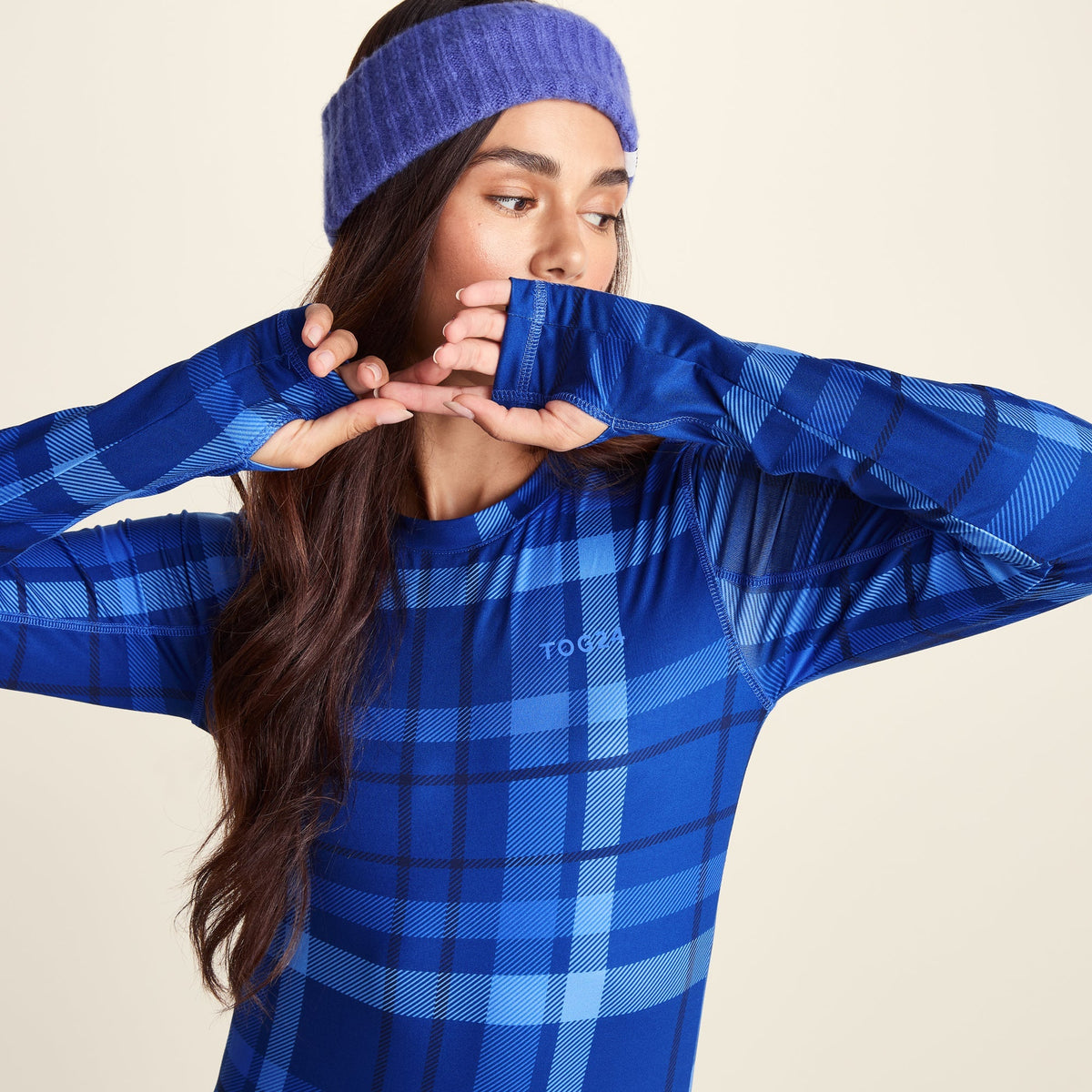 Snowdon Womens Thermal Crew Neck Base Layer - Cobalt Check