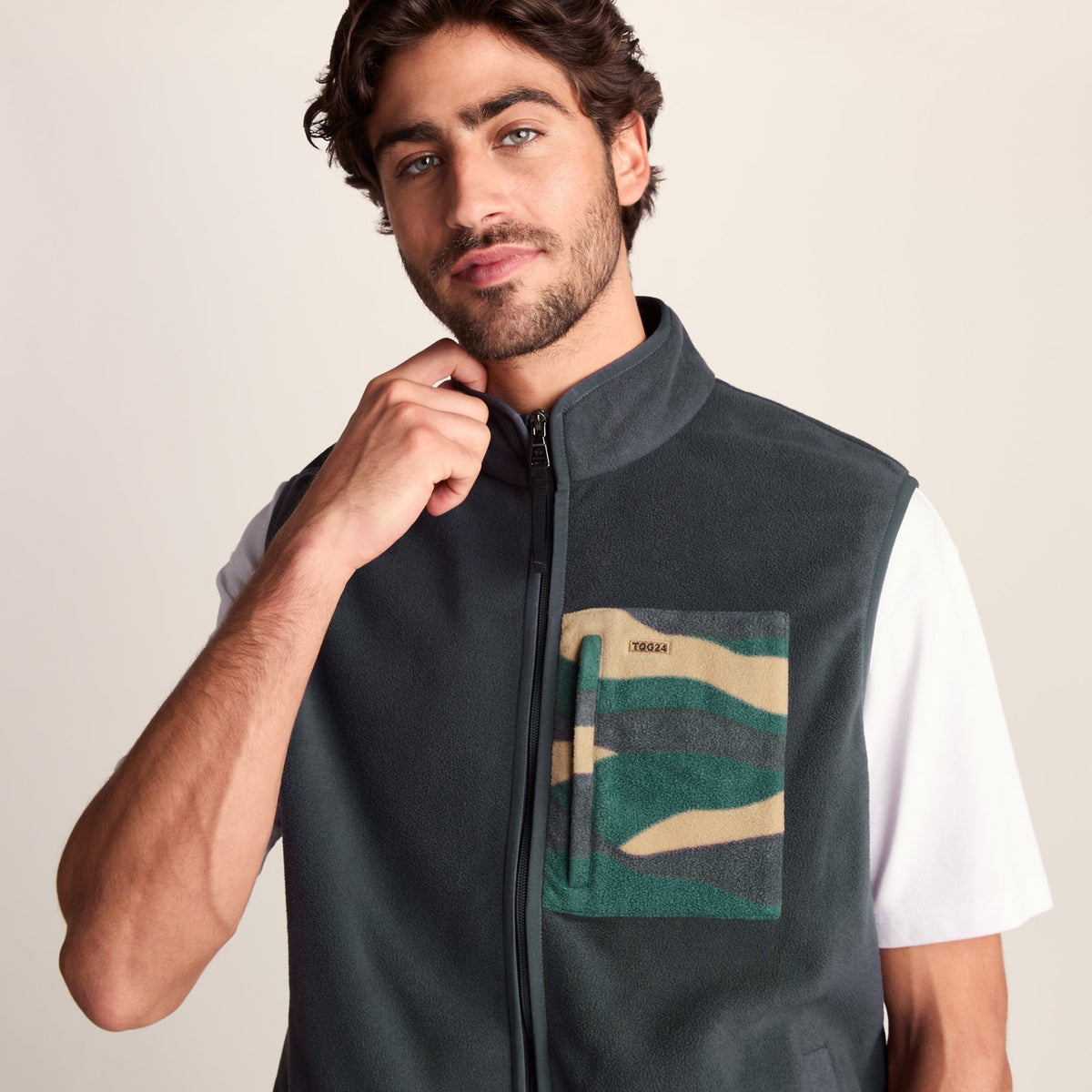 Stark Mens Relaxed Fit Microfleece Gilet - Deep Slate