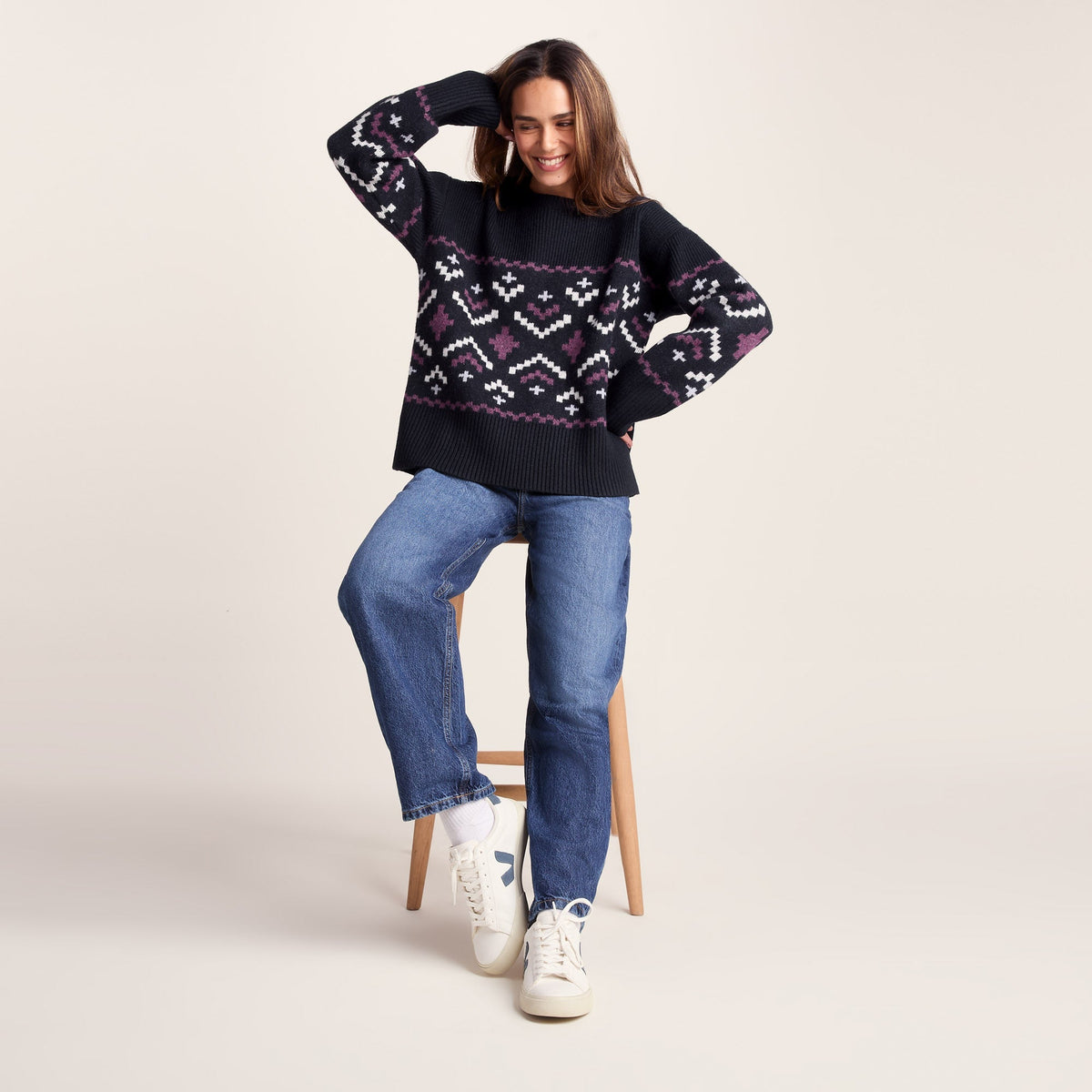 Tamara Womens Chunky Knitted Jumper - Dark Indigo