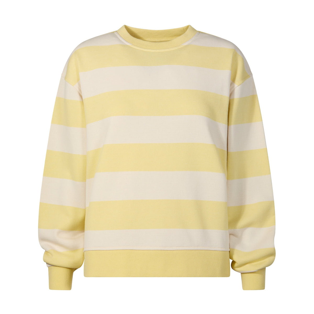 Tara Womens Relaxed Fit Supersoft Sweat - Butter Yellow Stripe