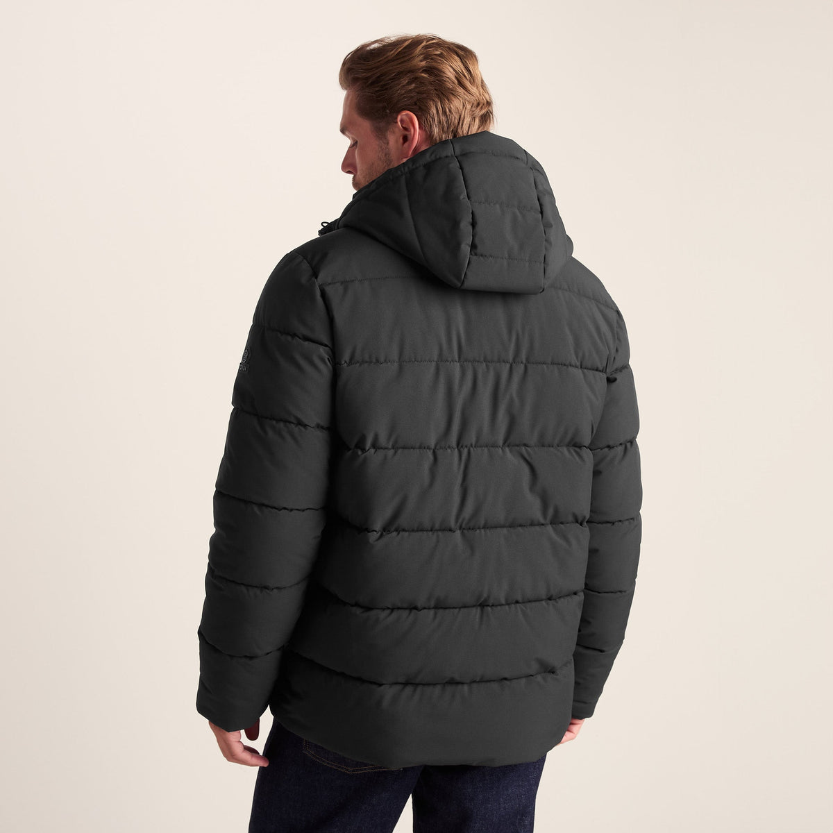 Tunnard Mens Short Shower Resistant Insulated Jacket - Black
