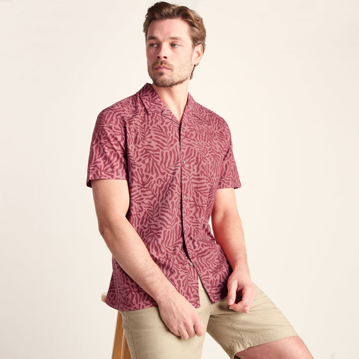 Wallsend Mens Short Sleeve 100% Cotton Supersoft Shirt - Redwood
