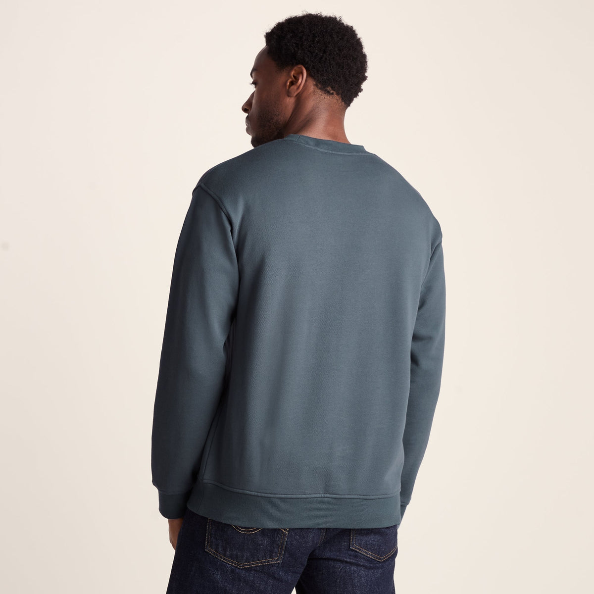 Warren Mens Relaxed Fit 100% Cotton Heavyweight Sweat - Aegean Teal