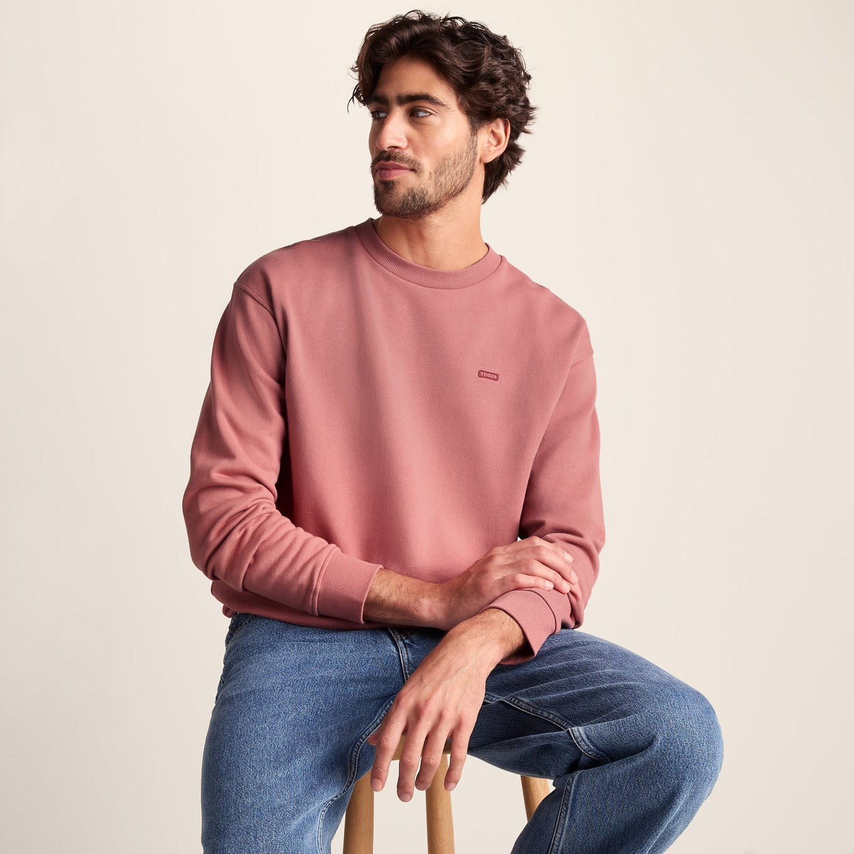 Warren Mens Relaxed Fit 100% Cotton Heavyweight Sweat - Redwood
