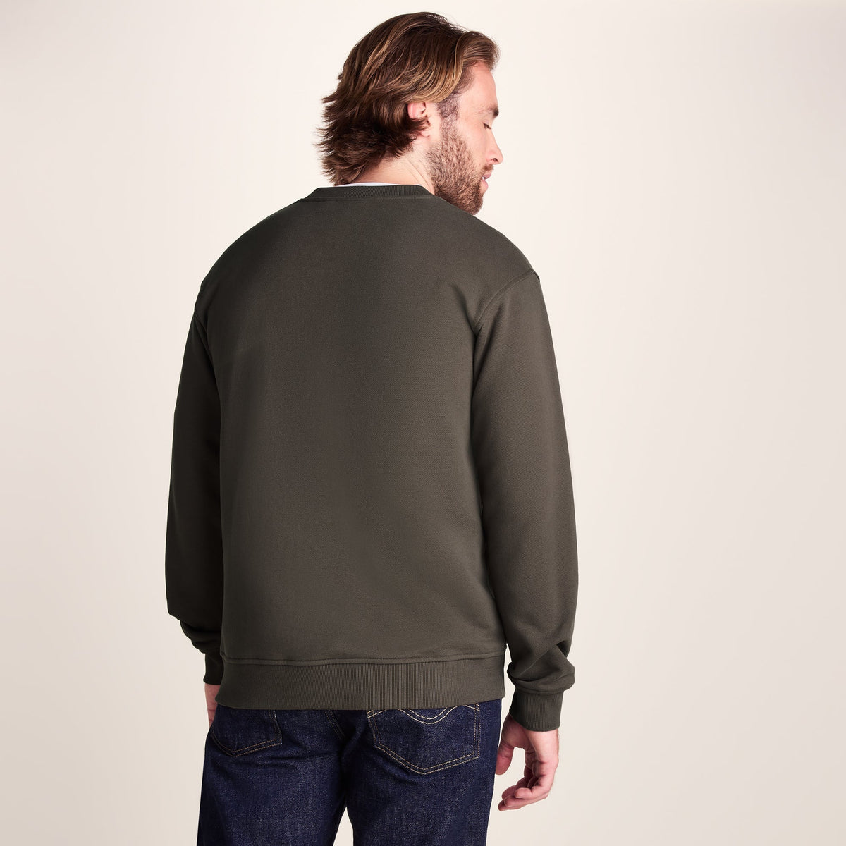 Warren Mens Relaxed Fit 100% Cotton Heavyweight Sweat - Ash Brown