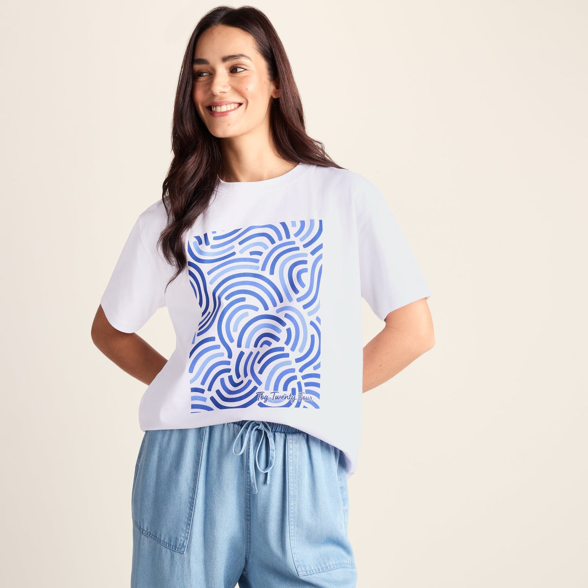 Wave Womens Premium Supersoft Relaxed Fit T-Shirt - Optic White
