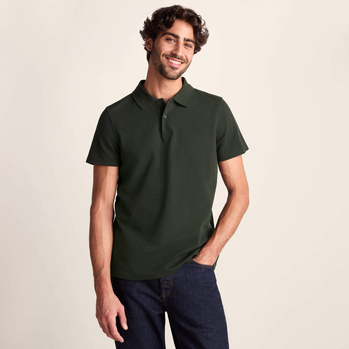 Zaden Mens Polo Shirt - Dark Olive Green
