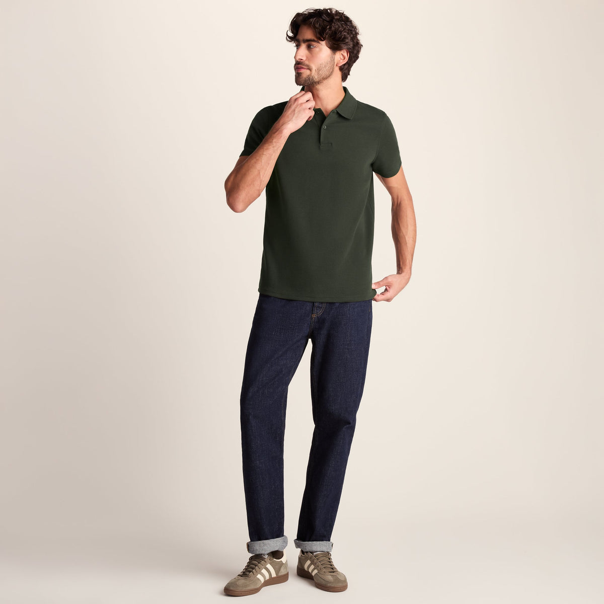 Zaden Mens Polo Shirt - Dark Olive Green
