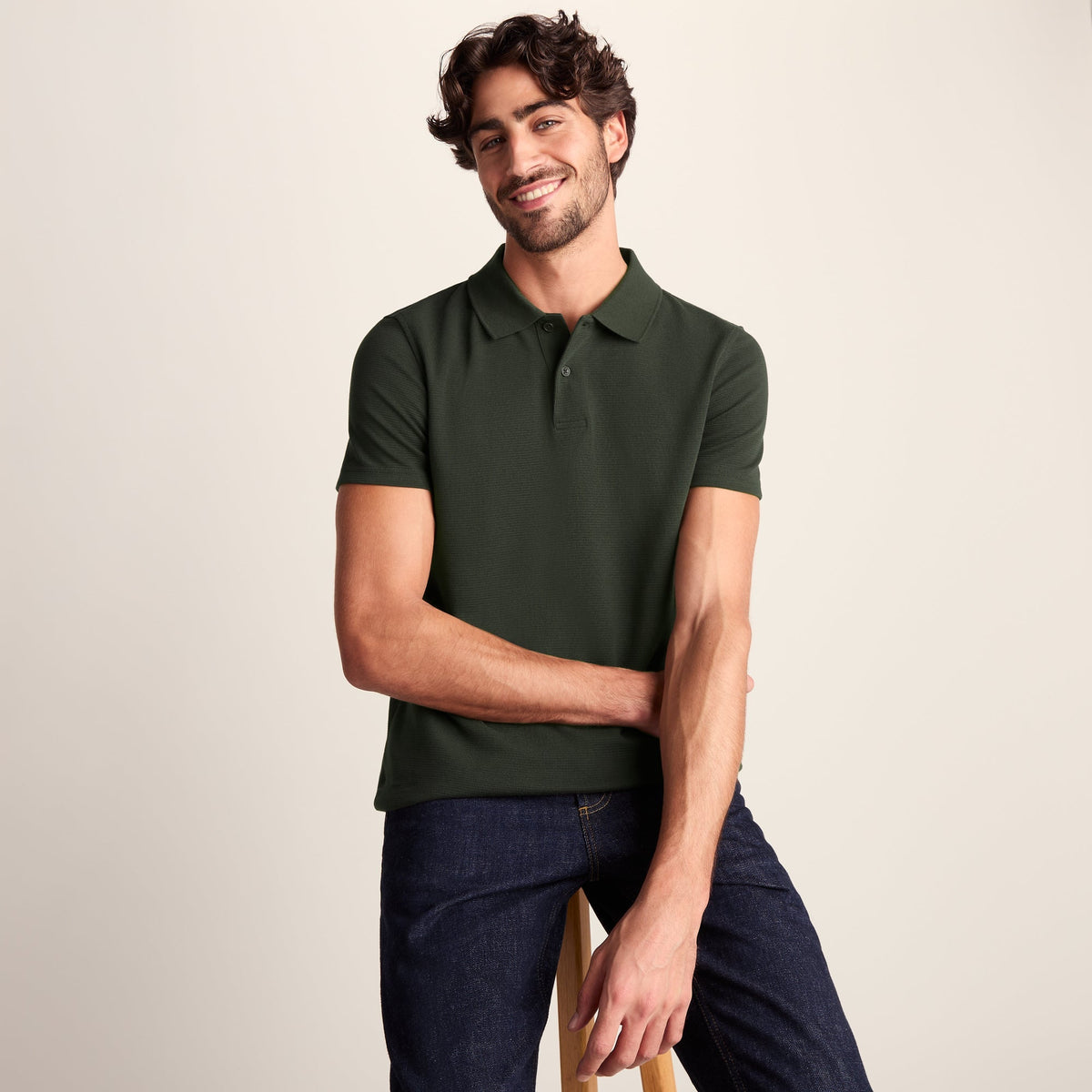 Zaden Mens Polo Shirt - Dark Olive Green