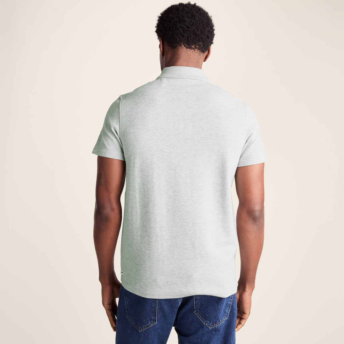 Zaden Mens Polo Shirt - Light Grey Marl