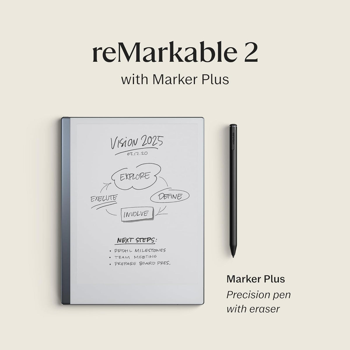 reMarkable 2 - 10.3" Paper Tablet with Black Marker Plus - RM113