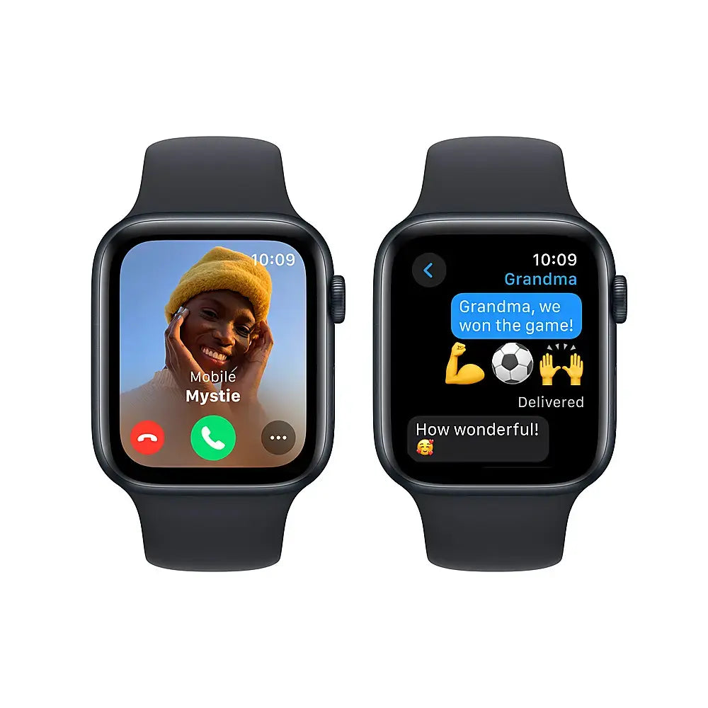 Apple Watch SE 2nd Generation (GPS) 44mm Midnight Aluminum Case with Midnight Sport Band - S/M - MRE73LL/A