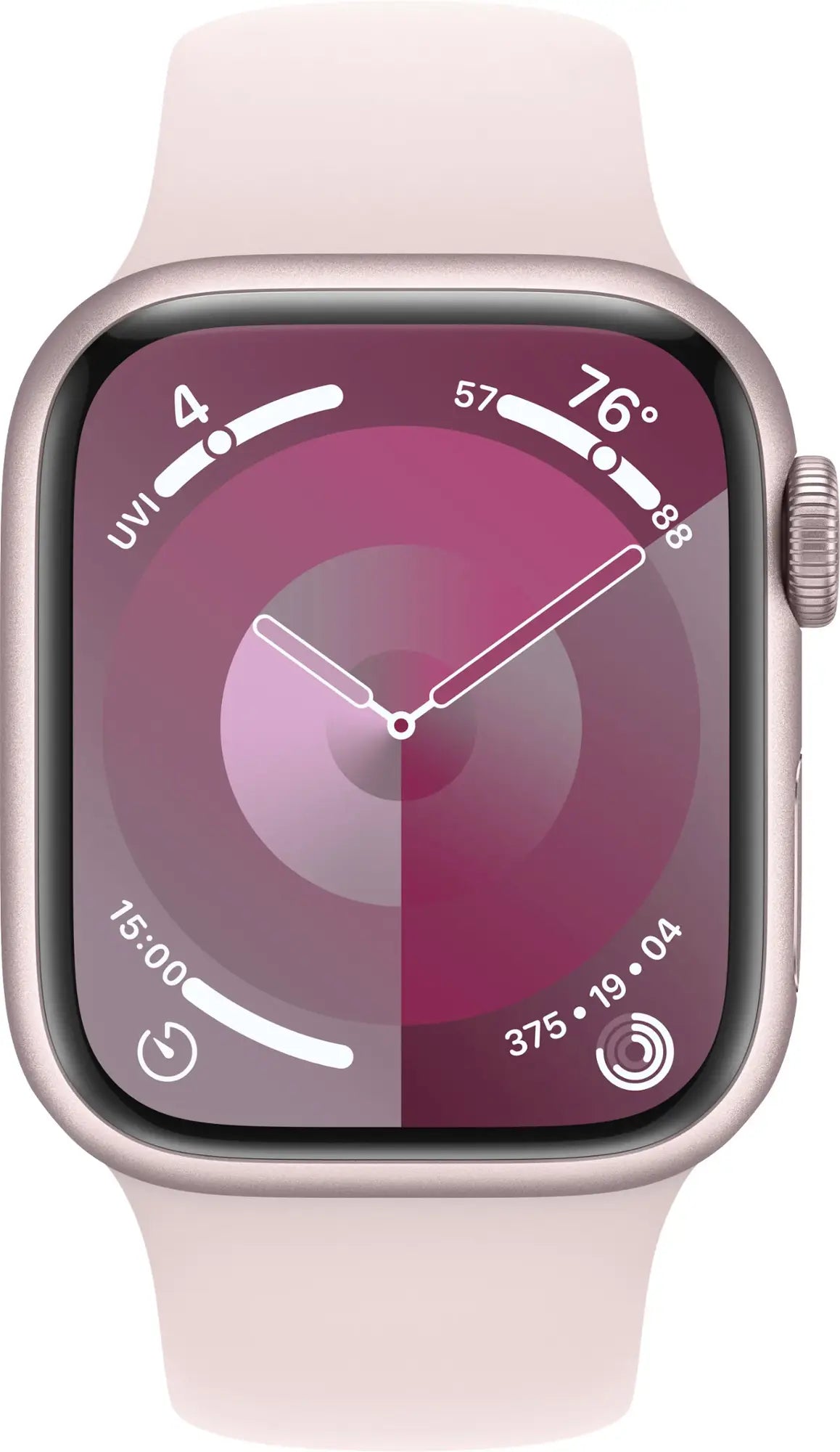 Apple Watch Series 9 (GPS+Cell) 41mm Pink Aluminum Case w/ Light Pink Sport Band - S/M