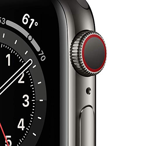Apple Watch Series 6 40mm GPS+Cellular - Graphite Stainless Steel with Black Sport Band - M02Y3LL/A