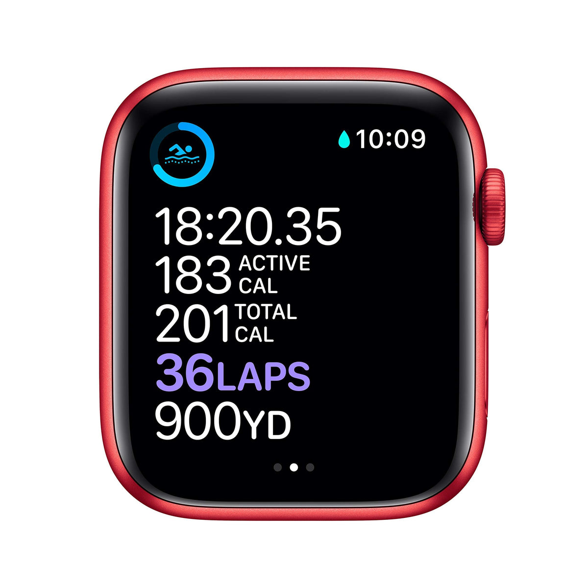 Apple Watch Series 6 GPS 44mm RED Aluminum Case with Band-Red - M00M3LL/A