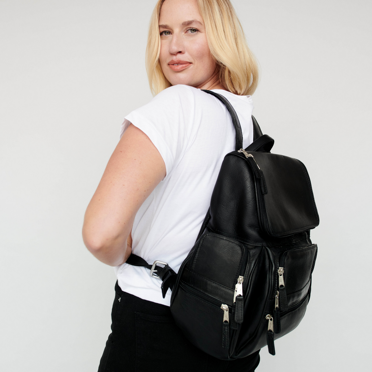 Explorer Leather Laptop Backpack