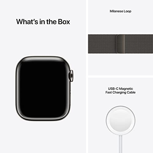 Apple Watch Series 7 41MM GPS+CEL Graphite Stainless Steel W/ Graph Mil Loop - MKHK3LL/A