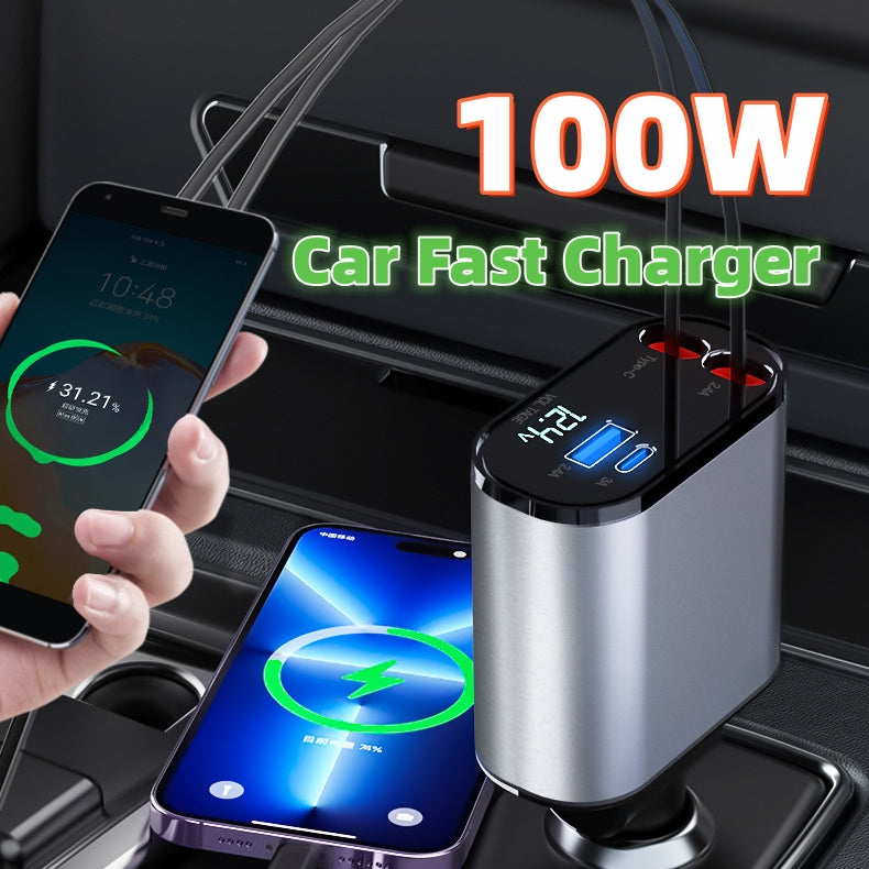 100W Metal Car Fast Charger