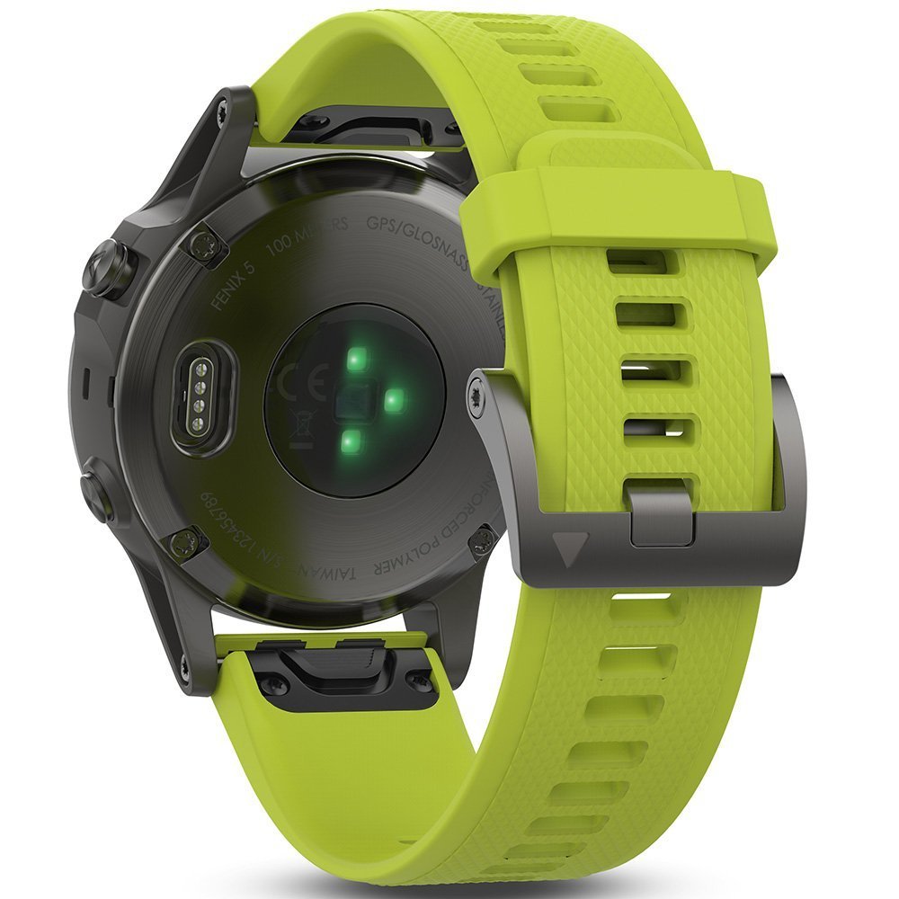 Garmin fēnix 5, Premium and Rugged Multisport GPS Smartwatch, Slate Gray W/ Yellow Band - 010-01688-02