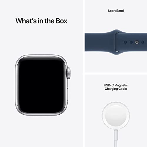 Apple Watch SE (GPS) 40mm Silver Aluminum Case with Abyss Blue Sport Band - MKNY3LL/A
