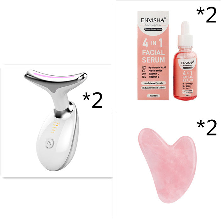EMS Thermal LED Microcurrent Beauty Device Neck & Face Massager