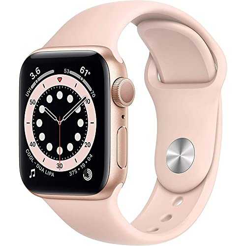 Apple Watch Series 6 (GPS + Cellular, 40mm) - Gold Aluminum Case with Pink Sand Sport Band - M02P3LL/A