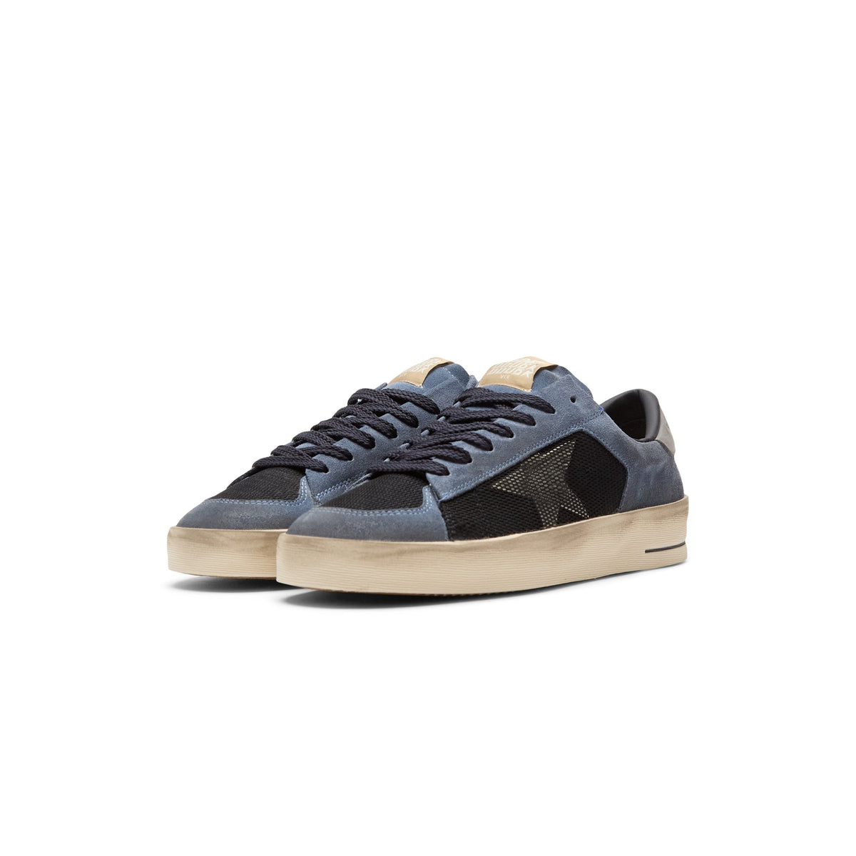 Golden Goose Stardan Net And Suede Upper Leather (Blue/White/Grey)