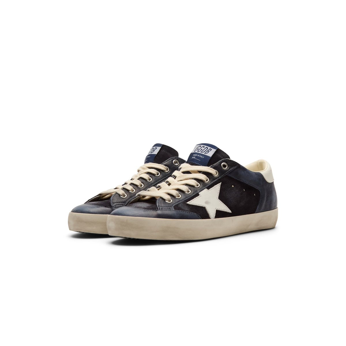 Golden Goose Super Star Suede And Nappa Upper (Dark Blue/White)