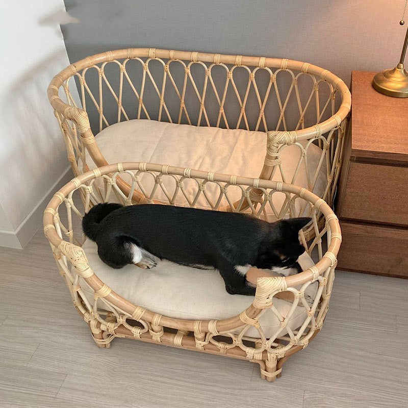 Handmade Rattan Woven Pet Bed Sofa