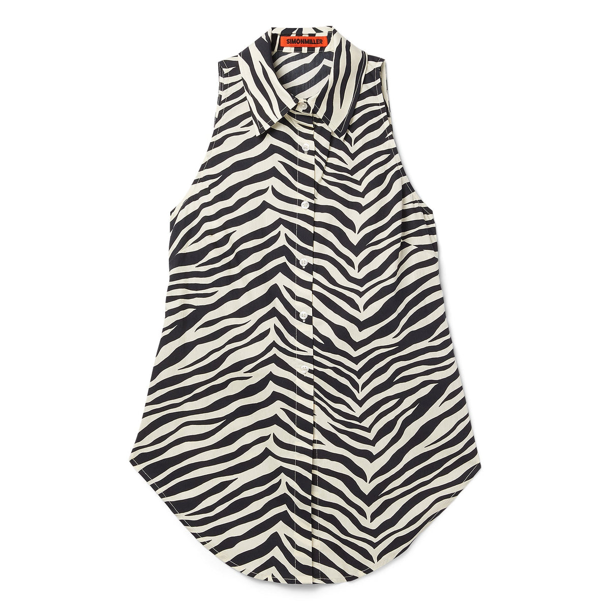 Simon Miller Loch Sleeveless Poplin Button Up (Zebra print)
