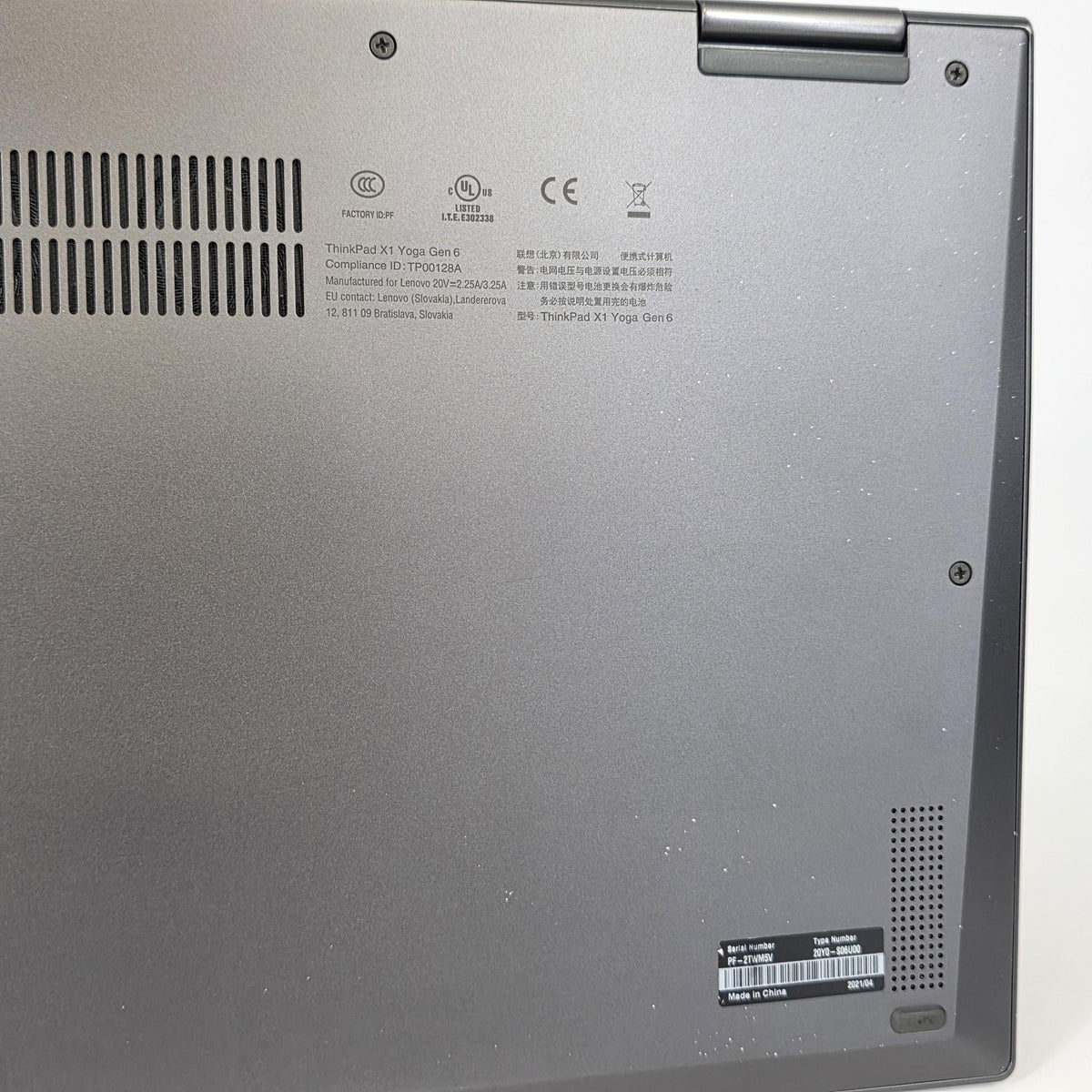 Lenovo ThinkPad X1 Yoga Gen 6 14 Gray 2.8 GHz Intel Core i7 11th Gen.