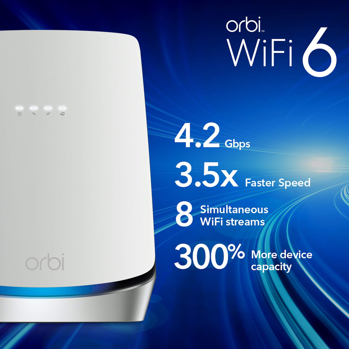 Netgear CBK752-100NAR Orbi AX4200 Wireless Tri-Band Mesh Wi-Fi System, 1 Router + 1 Satellite