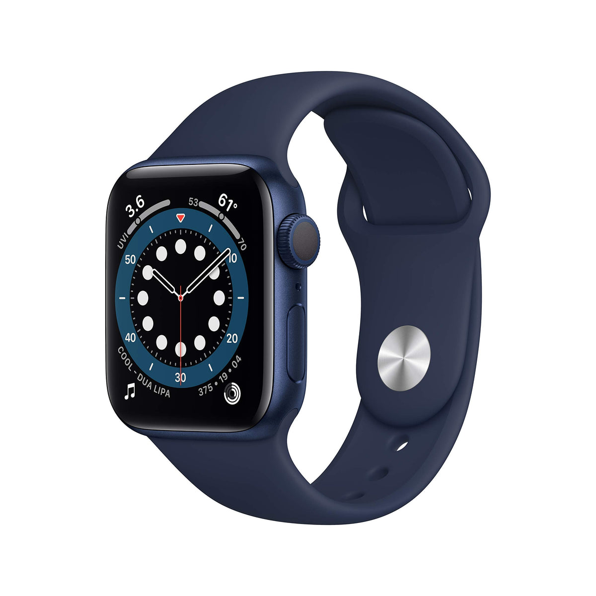 Apple Watch Series 6 (GPS) 40mm Blue Aluminum Case with Deep Navy Sport Band - MG143LL/A