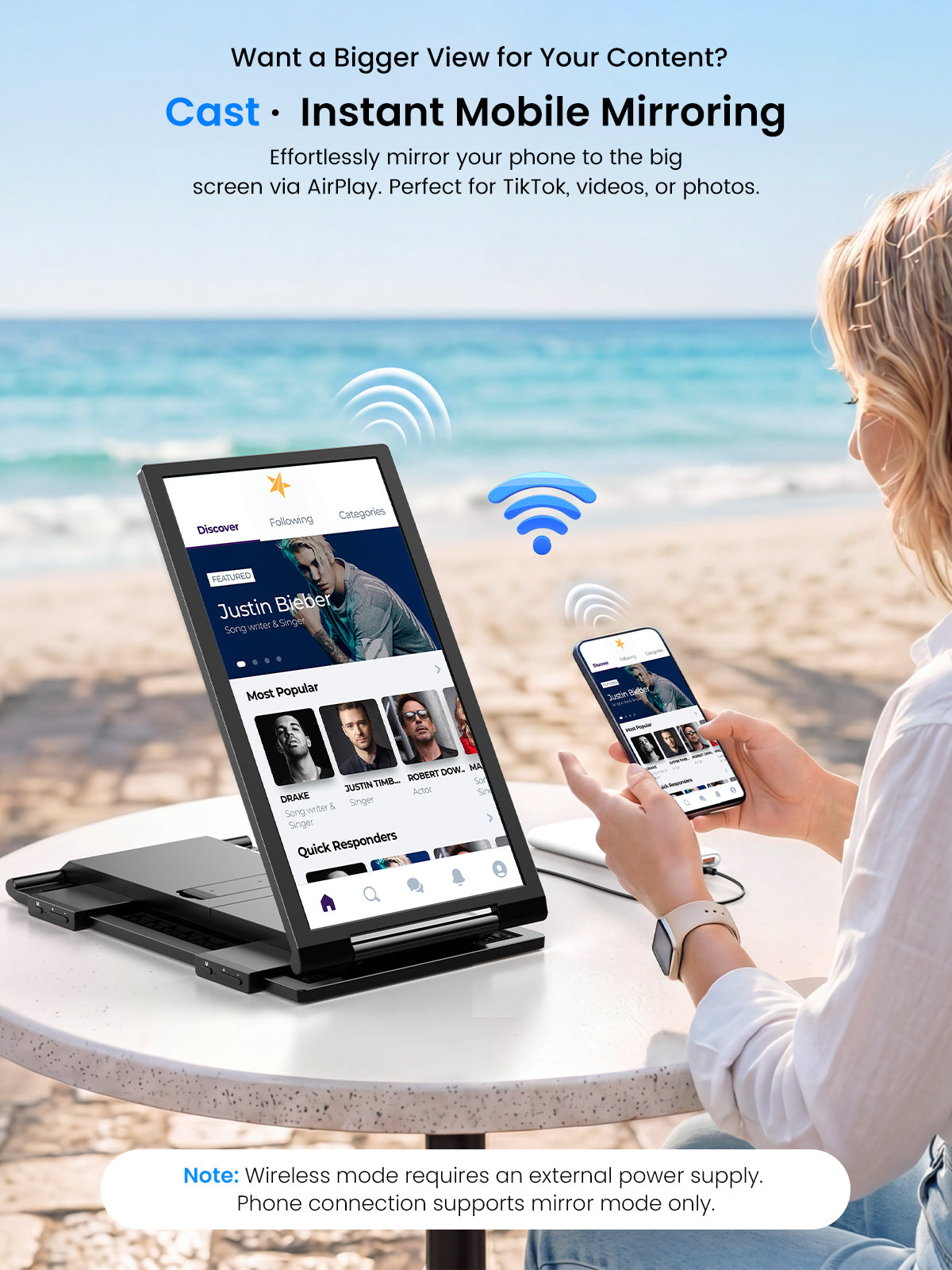 UPERFECT 14 Inch Wireless Triple Portable Monitor
