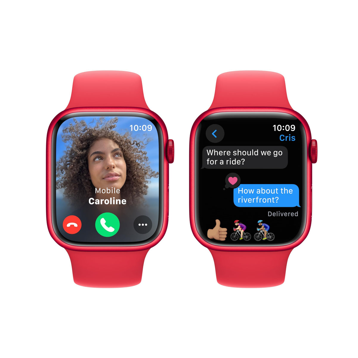 Apple Watch Series 9 (GPS) 45mm Aluminum Case with RED Sport Band - M/L - (PRODUCT) RED - MRXK3LL/A