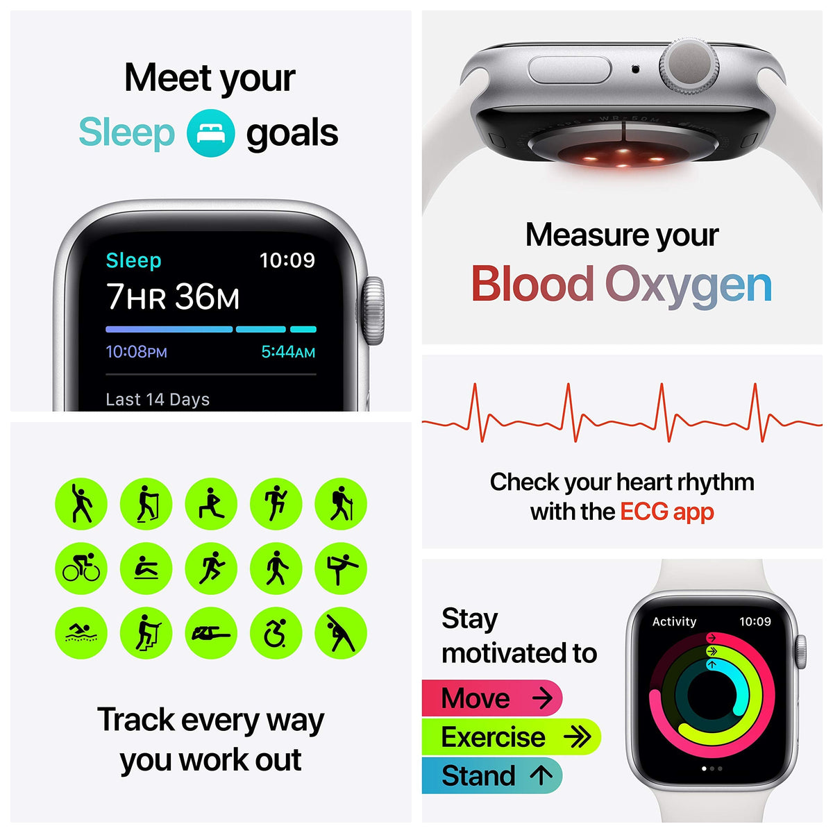 Apple Watch Series 6 GPS 44mm Blue Aluminum Case with Deep Navy Sport Band Blue - M00J3LL/A