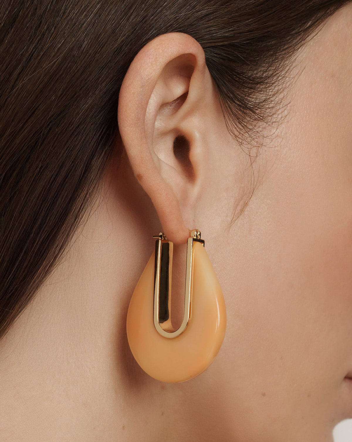Resin Drop Hoop Earring