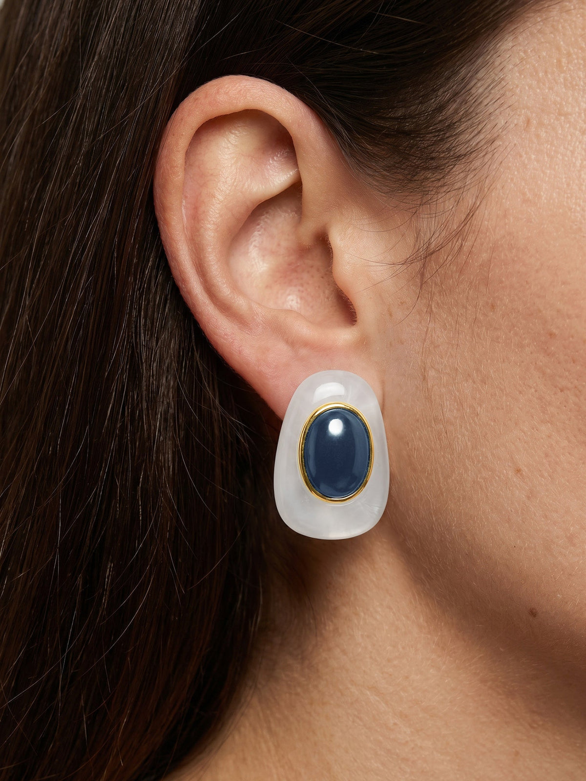 Tiger’s Eye Cabochon Earring