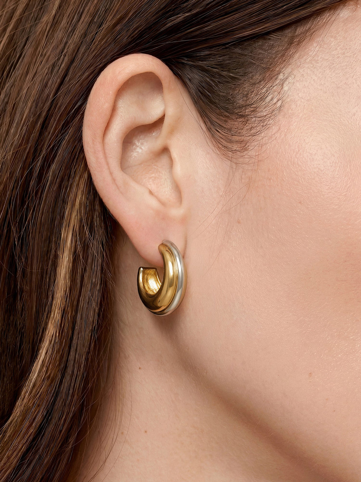 Two-Tone Hoop Earring