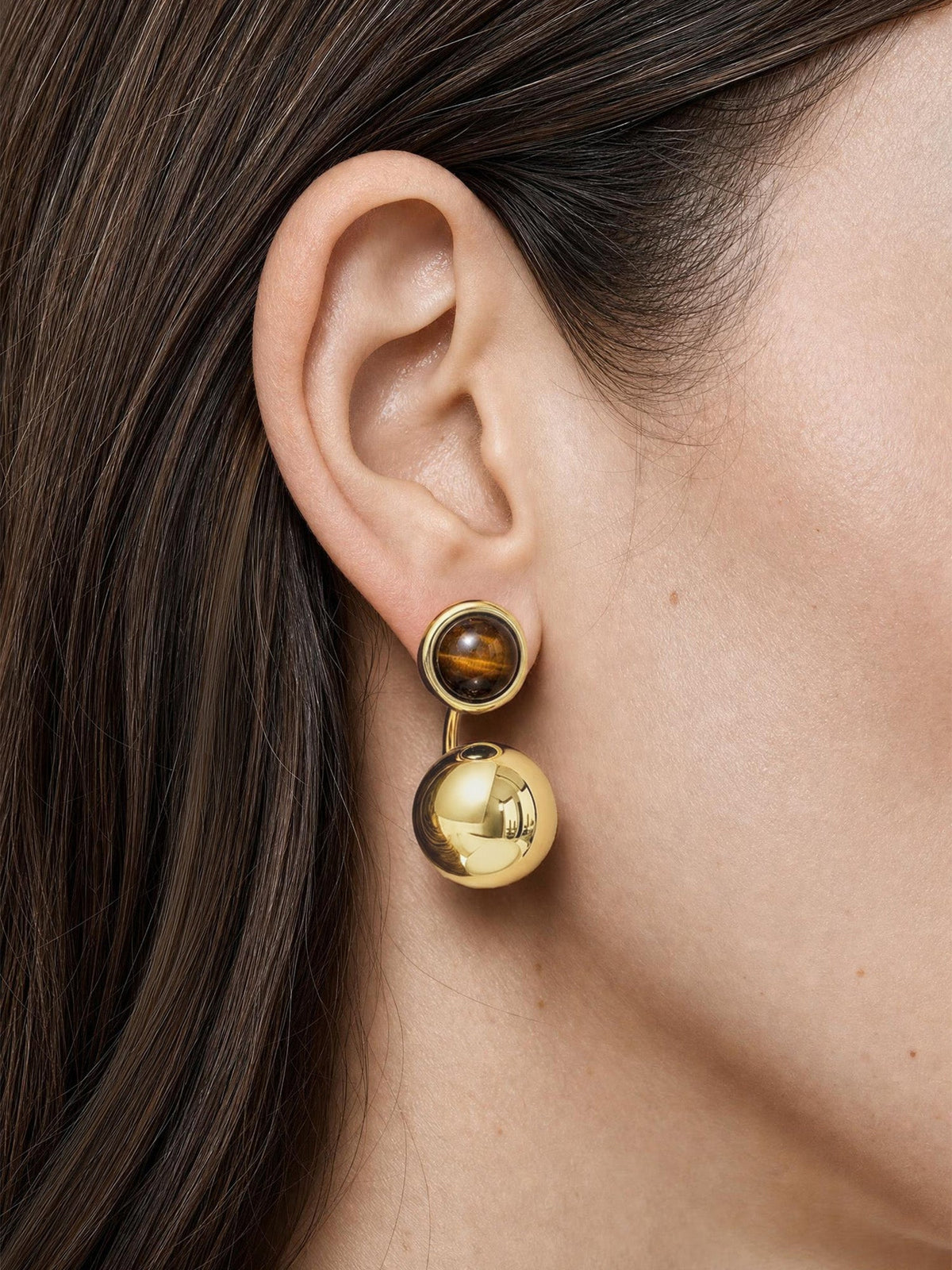 Tiger's Eye Drop Earring