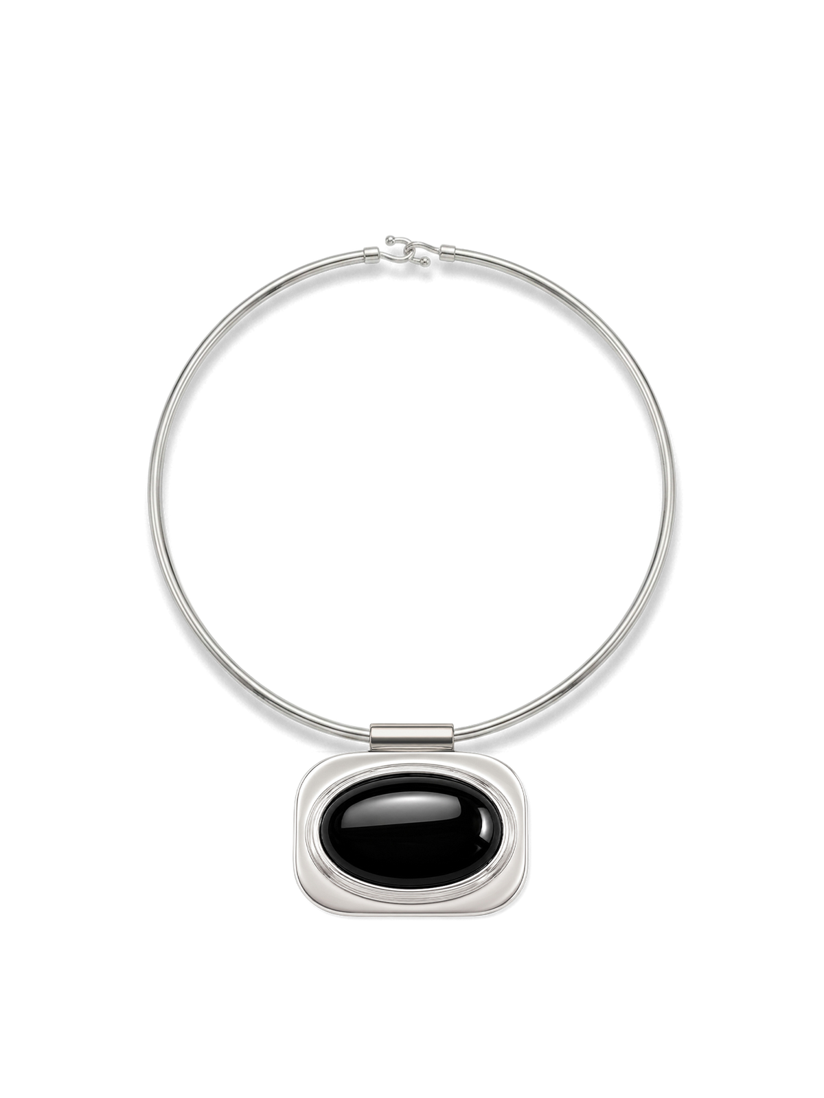 Onyx Cabochon Collar Necklace